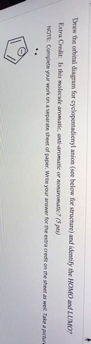 Solved Draw the orbital diagram for cyclopentadienyl anion | Chegg.com