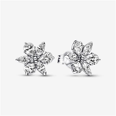 Sparkling Herbarium Cluster Stud Earrings | Pandora UK