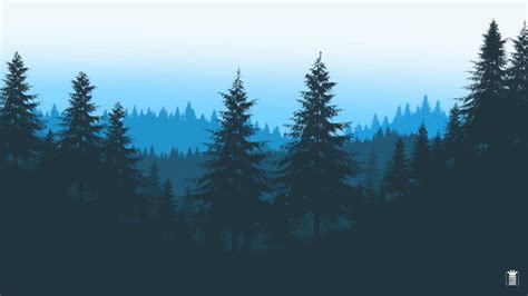 wallpaper forest, trees, mountains, art, vector HD : Widescreen : High ...