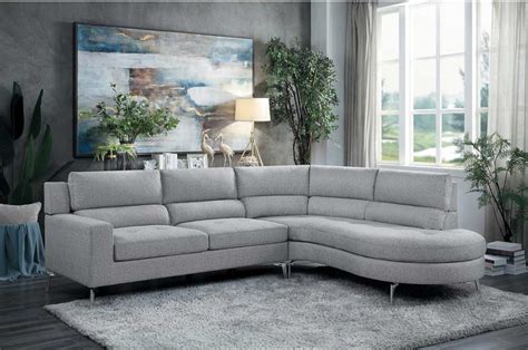 Light Gray Fabric Sectional sofa HE879 | Fabric Sectional Sofas