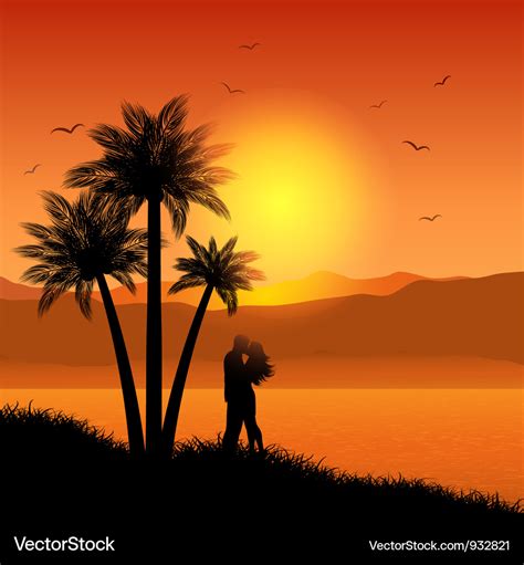 Romantic sunset Royalty Free Vector Image - VectorStock