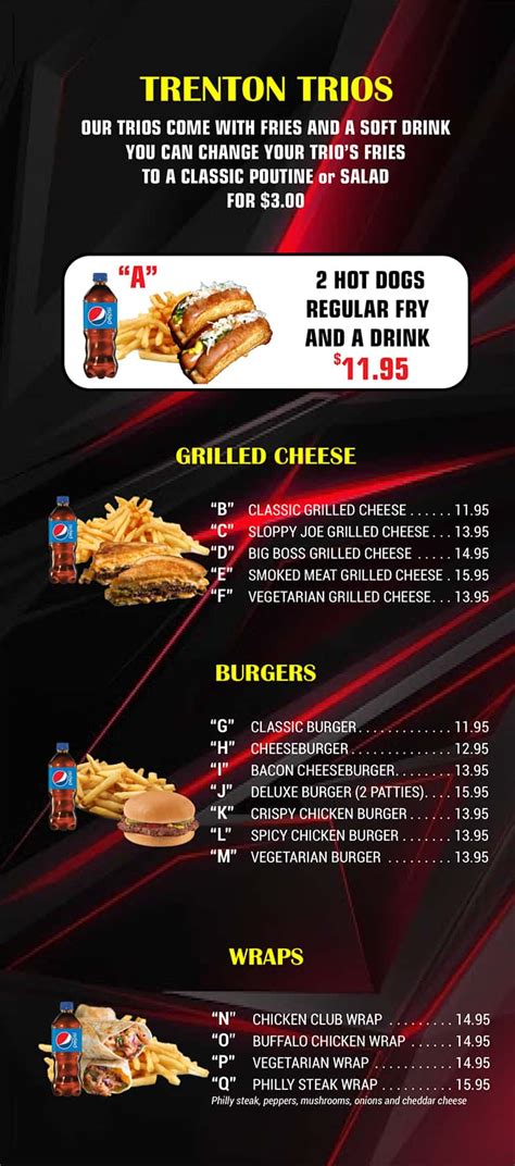 Menu Poutineville Trenton Ontario | Poutines - Burgers