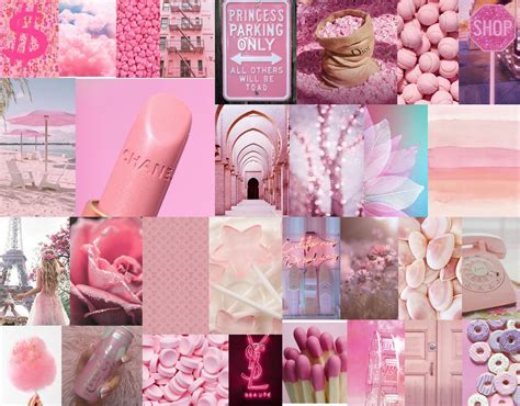 Baby Pink Aesthetic Wall Collage Kit Pcs Printable Bougee Etsy Uk | The ...