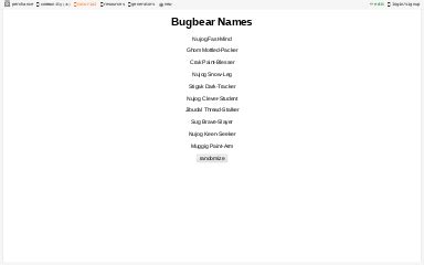 Bugbear Names ― Perchance Generator