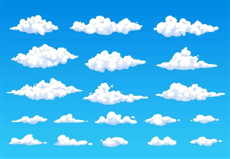 Cartoon fluffy white clouds in blue sky cloudspace 23526608 Vector Art ...