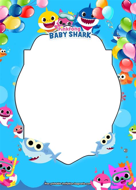 Baby Shark Birthday Invitation Template Free Download Free Printable ...