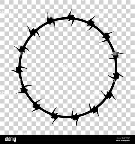 Vector Frame Silhouette Barbed Wire, Circle Shape, at transparent effect background Stock Vector ...