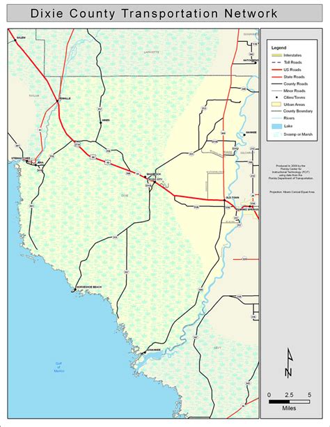 Dixie County Road Network- Color, 2009
