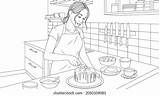 Girl Cooking Coloring Pages sketch template