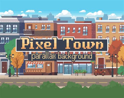 Pixel Town - Parallax Pixel art Background by Digital Moons