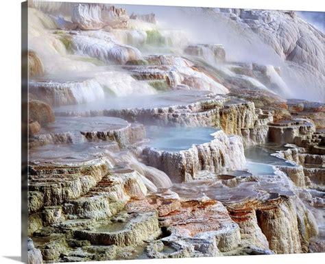 Mammoth Hot Springs mineral terrace Wall Art, Canvas Prints, Framed Prints, Wall Peels | Great ...