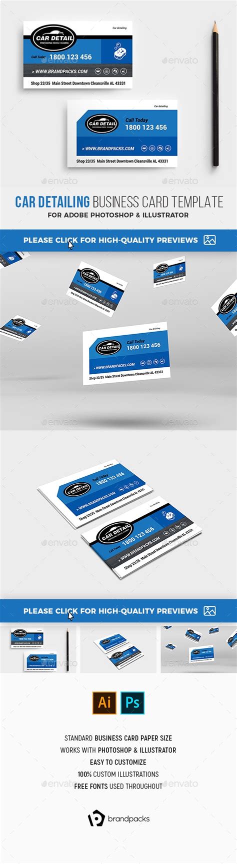 Car Detailing Business Card Template, Print Templates | GraphicRiver