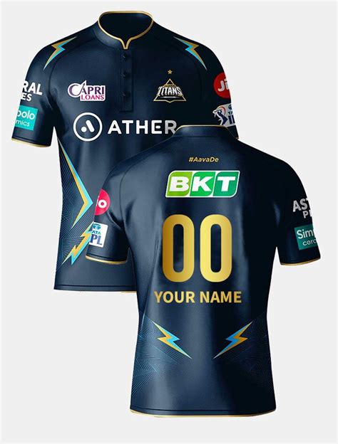 Buy Mens Navy Blue Gujarat Titans Official IPL-2023 Jersey From Fancode ...