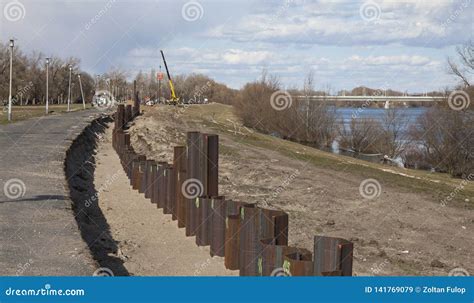 Flood Protection Dam during Construction Stock Image - Image of flow, property: 141769079