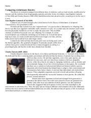 2018-02-21 Darwin vs. Lamarck - Comparing Theories Worksheet-1 1 .docx - Name: Date: Period ...