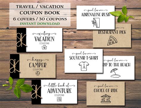 Travel Coupons. Vacation Coupon Book. Instant Download DIY - Etsy