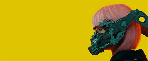 Cyberpunk girl wearing mask 4K wallpaper download