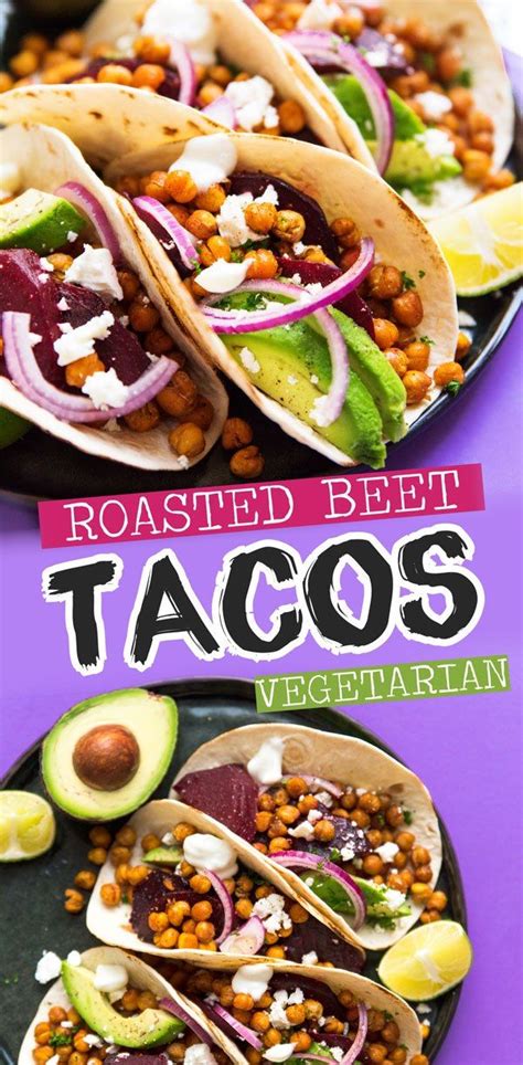 In need of some vegetarian taco night ideas? This Beet and Chickpea Tacos recipe is an e ...