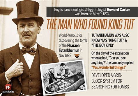 Archaeologist howard carter, who made the famous discovery of king tut ...