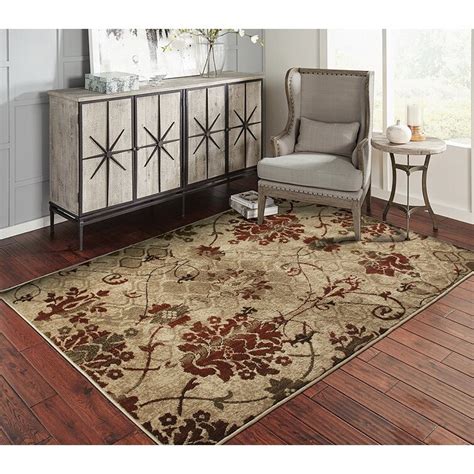 Fleur De Lis Living Singletary Floral Wool Burgundy, Brown, Taupe Indoor / Outdoor Area Rug ...