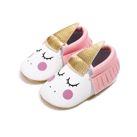 Hot! Pink Infant Shoes Newborn Footwear Baby Shoes 2018 Girls Unicorn Style Tassel Toddler Soft ...