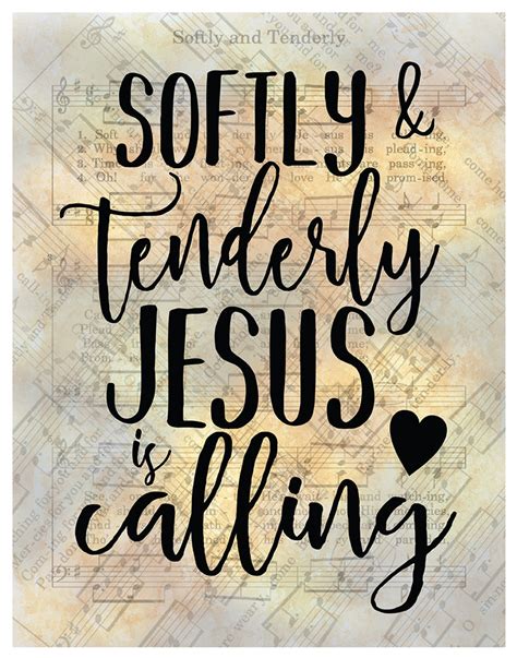 Softly and Tenderly Jesus is Calling Digital Hymn Print - Etsy