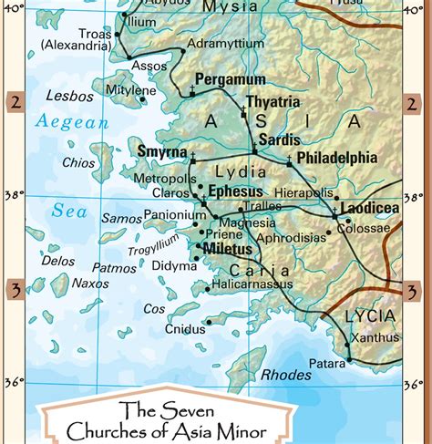 Early Spread of Christianity and The Seven Churches of Asia Minor - Wall Map Poster 36"x18 ...