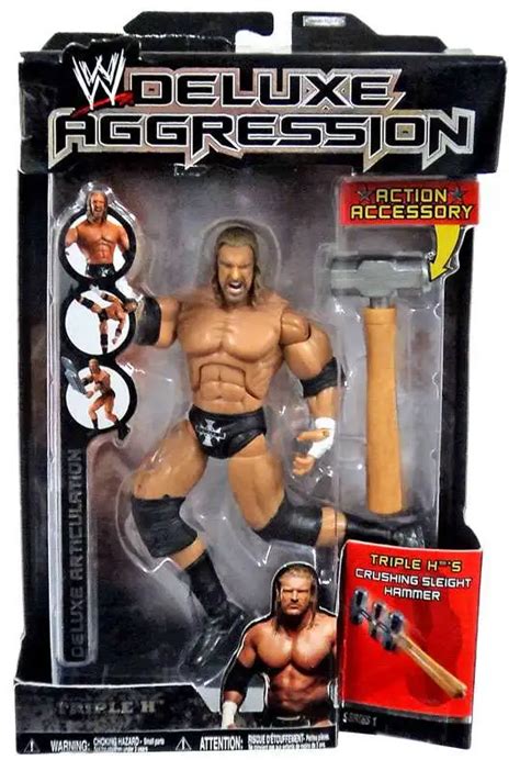 WWE Wrestling Deluxe Aggression Series 13 Triple H Action Figure Sledge ...