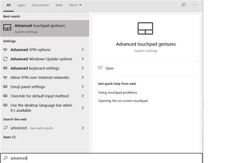 Help! "Advanced touchpad gestures" settings in Windows 10 won't open