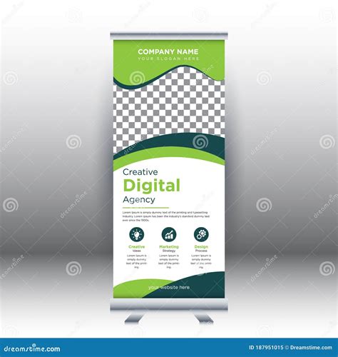 Creative Abstract Modern Corporate Business Vertical Roll Up Banner Design Template Vector ...