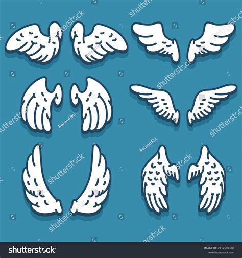 Cartoon Angel Wings Vector Set Isolated Stock Vector (Royalty Free ...