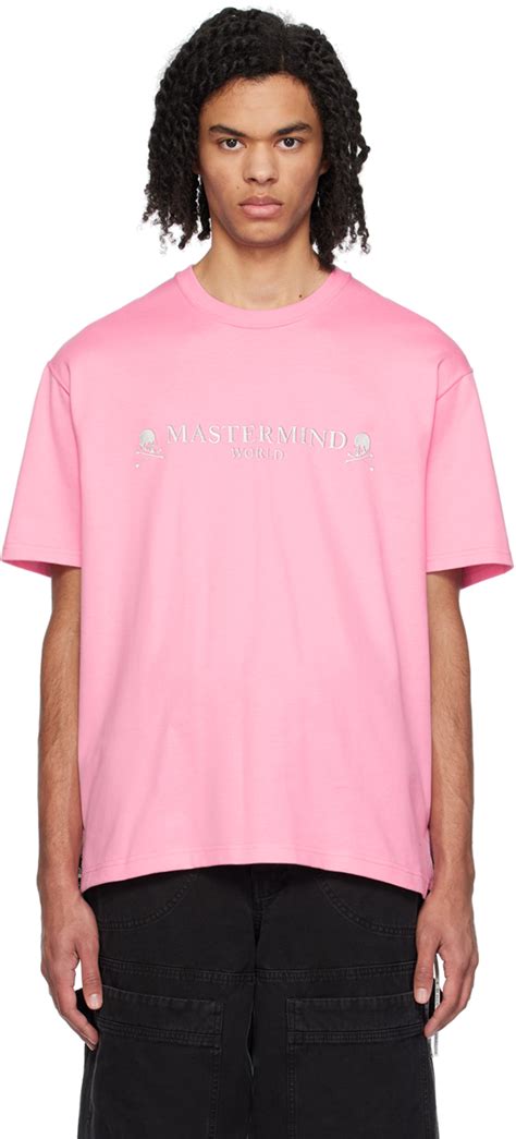 Pink 3D Skull T-Shirt by MASTERMIND WORLD on Sale