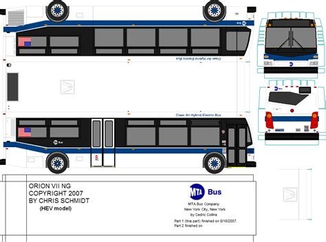 SP. Papel Modelismo: PaperBus 2007 Orion VII NG - MTA New York City Bus