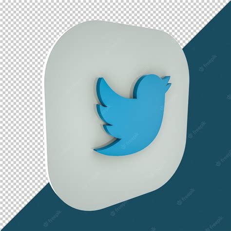 Premium PSD | 3d twitter logo in square shape for social media. high ...