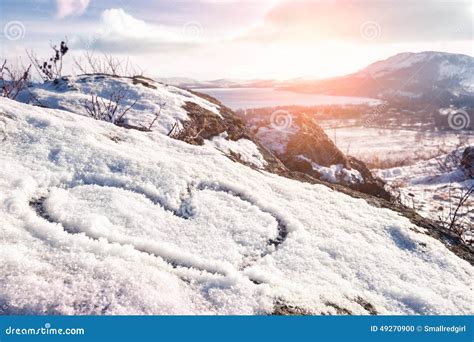 Heart on the snow stock photo. Image of pattern, perfect - 49270900