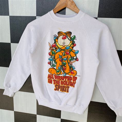 Vintage 90s Garfield By Jim Davis Sweatshirt Jumper Garfield | Etsy