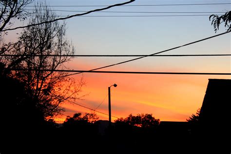 Sunset Seen Through Power Lines – Photos Public Domain