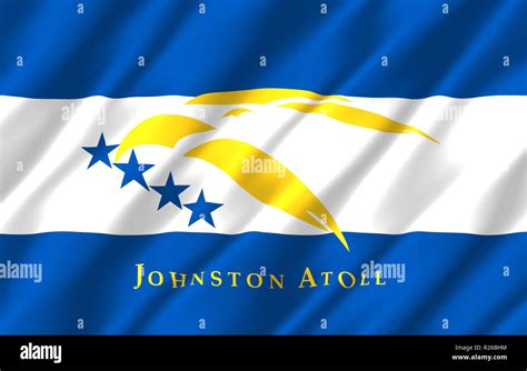 Johnston Atoll 3D waving flag illustration. Texture can be used as ...