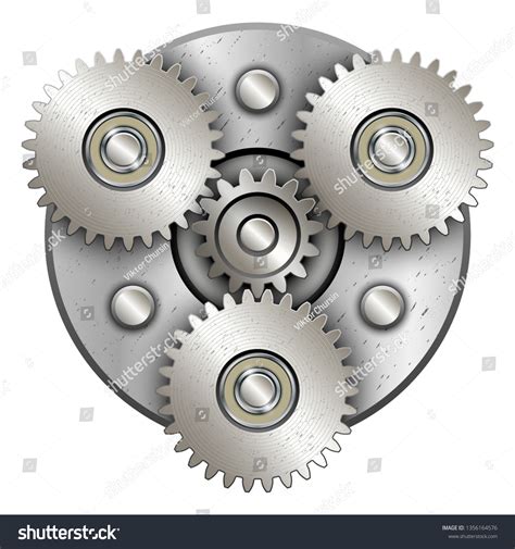 Planetary Gear Mechanism Vector Illustration On Stock Vector (Royalty Free) 1356164576 ...