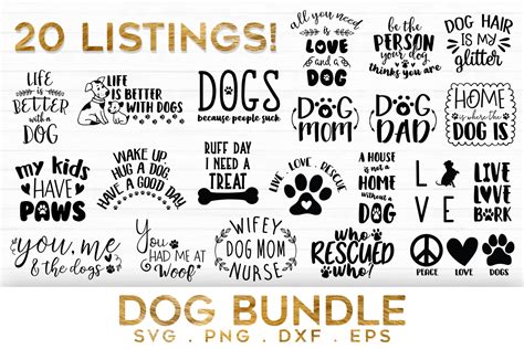 20 Dog quotes Bundle SVG, Dog Quotes svg, Dog svg files