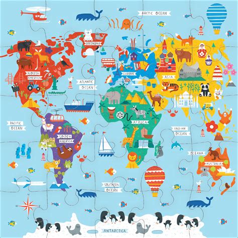 Map of the World Jumbo Puzzle (25 Pieces) | Mudpuppy Press | 9780735367951