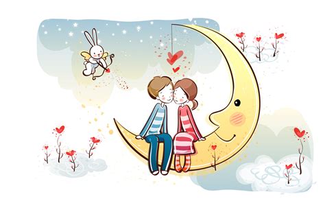 Free Cute Cartoon Love Couple Wallpaper, Download Free Cute Cartoon Love Couple Wallpaper png ...