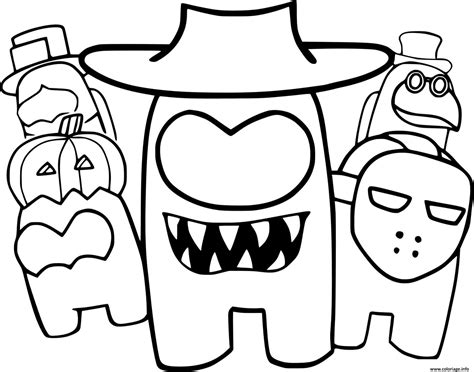 Coloriage Among Us Halloween - JeColorie.com