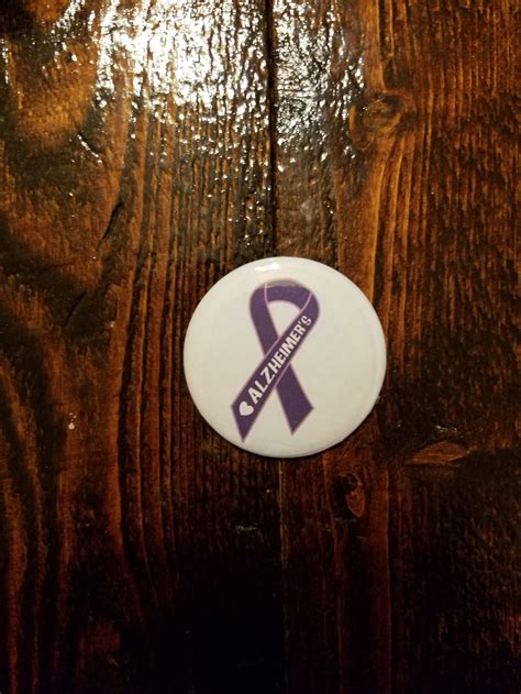 Alzheimer's Purple Ribbon 2.25 inch Button | Etsy