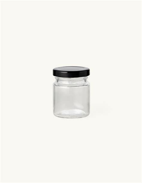 Glass jar with twist off lid | Tin/glass. 6.4 x 5 cm. | Søstrene Grene