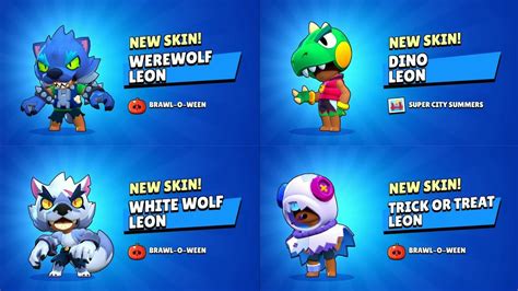 ALL LEON SKINS UNLOCK ANIMATION | Brawl Stars - YouTube