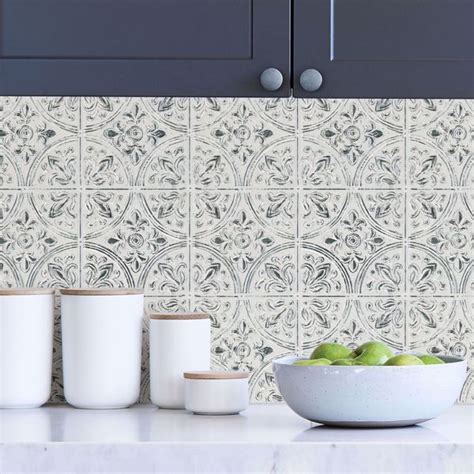 NH3149 - Chelsea Antique White Faux Metallic Tiles Peel and Stick Tiles - by InHome | Kitchen ...