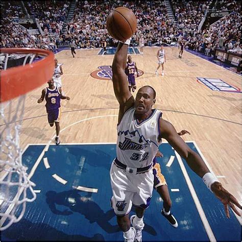 Karl Malone goes for the dunk- 1997 NBA Playoffs