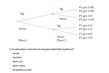 Answered: Up Down Player 1 Up Down Up Down Player… | bartleby