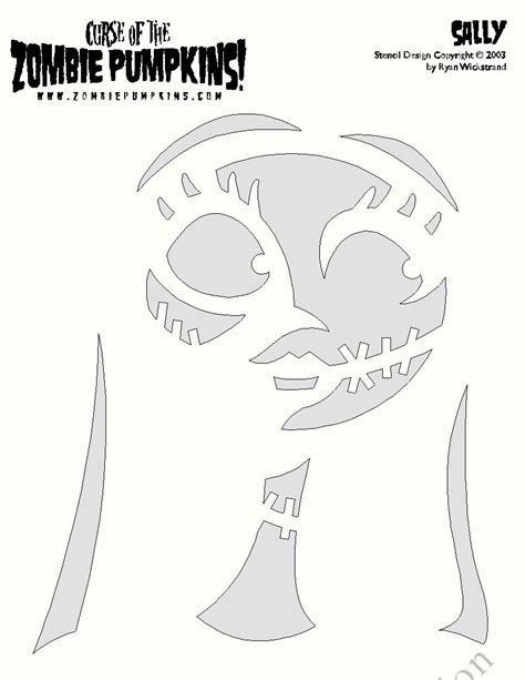 sally pumpkin pattern | Jack and Sally Pumpkin Carving Pattern… | Halloween pumpkin stencils ...